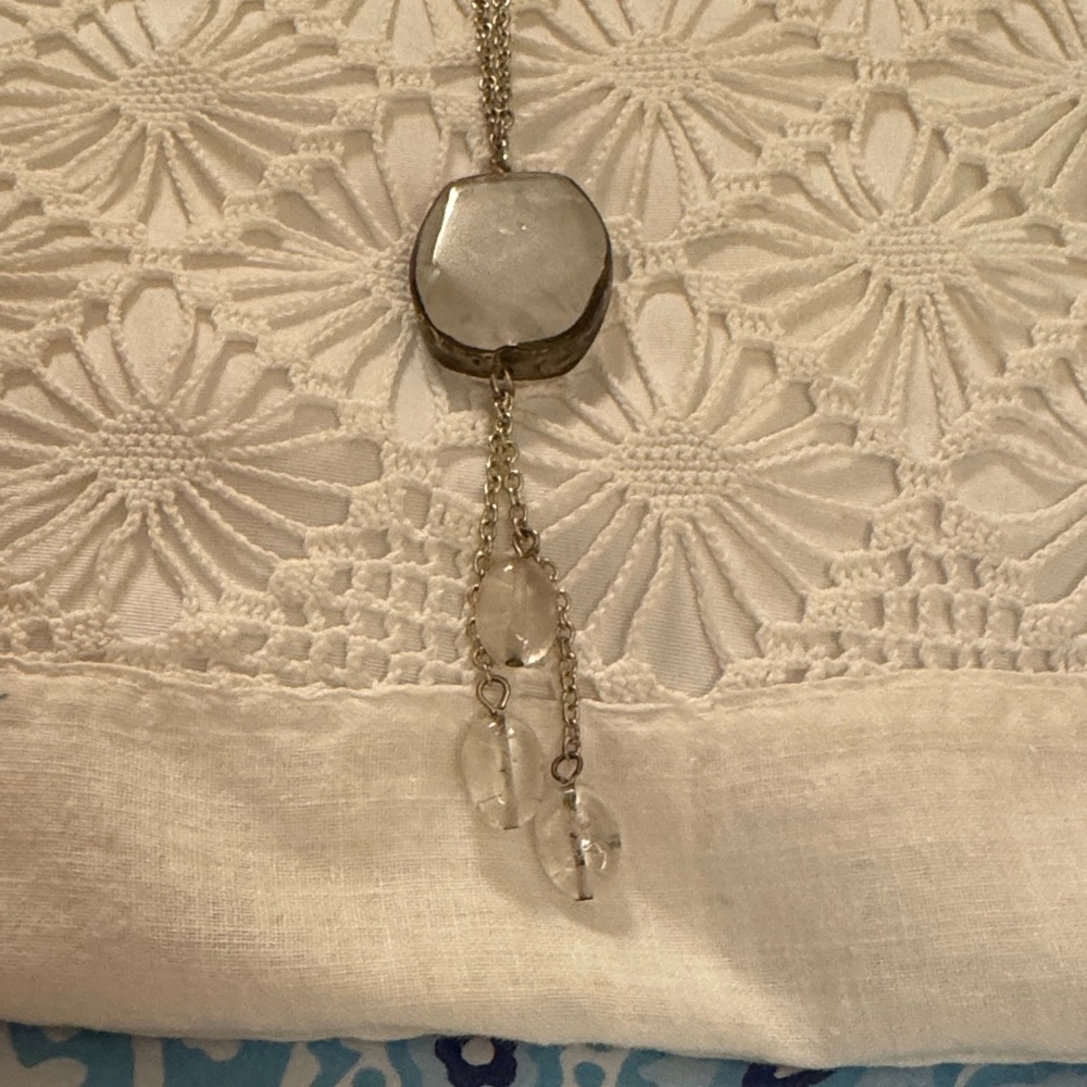 LOFT Silver Necklace with Clear Pendants